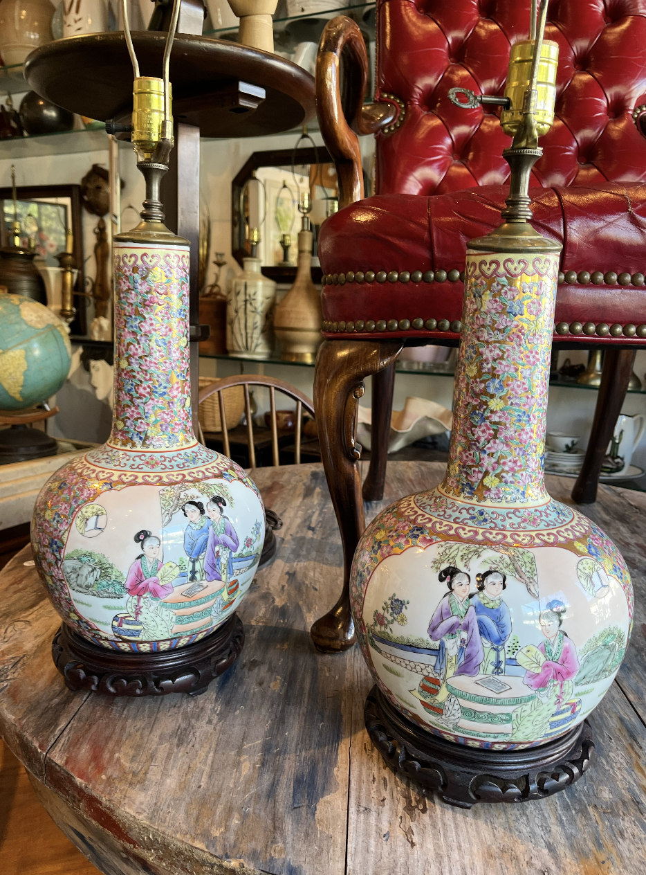 Hand-decorated Rose Medallion Lamps from China — Casa Victoria